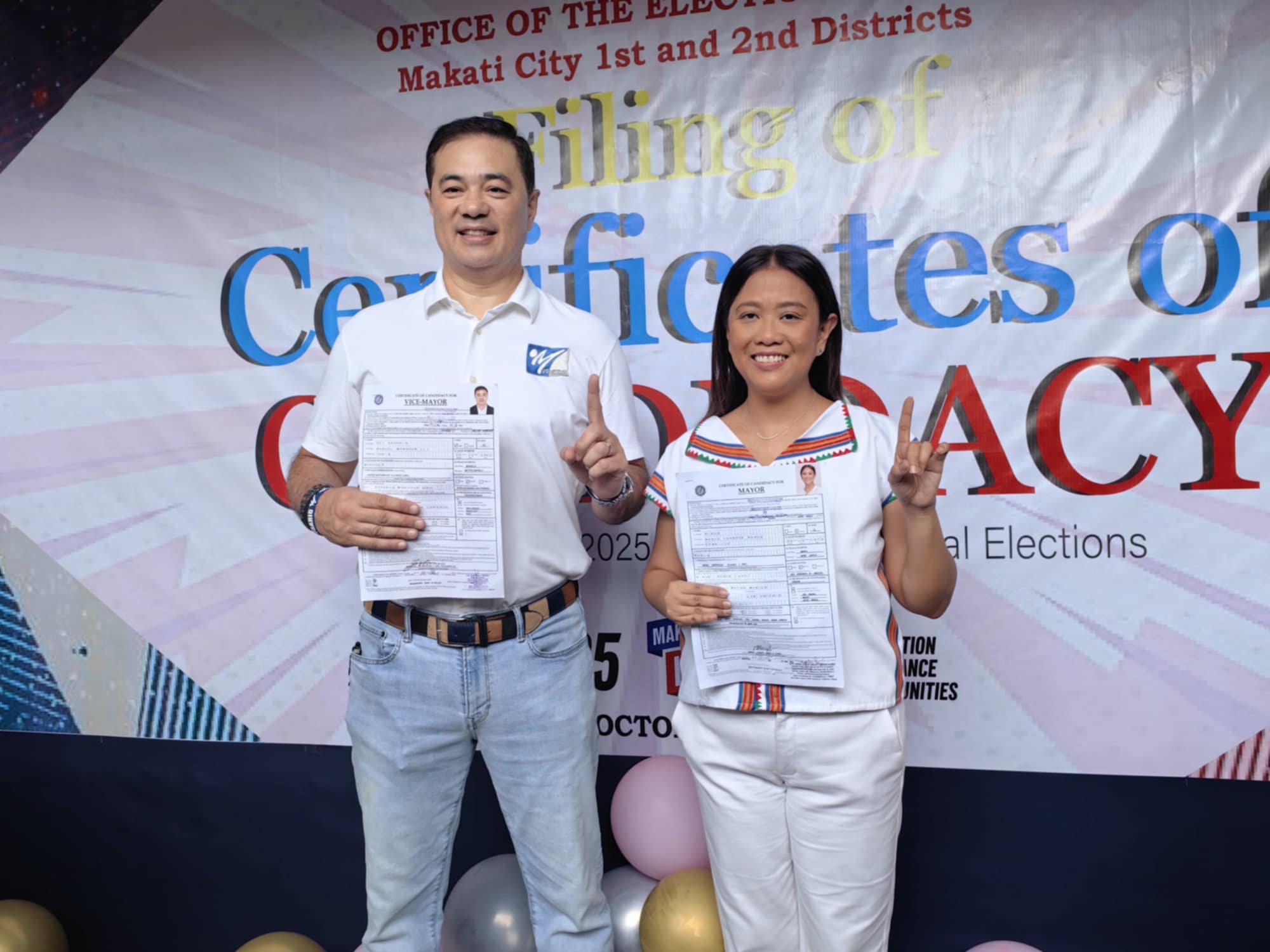 SEN. NANCY BINAY, MONSOUR DEL ROSARIO NAGHAIN NA NG COC BILANG ALKALDE AT BISE ALKALDE NG MAKATI