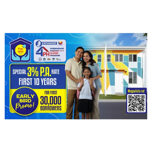 Pag-IBIG Fund Offers Special 3% Rate for Initial 10 Years to First 30,000 Expanded 4PH Borrowers