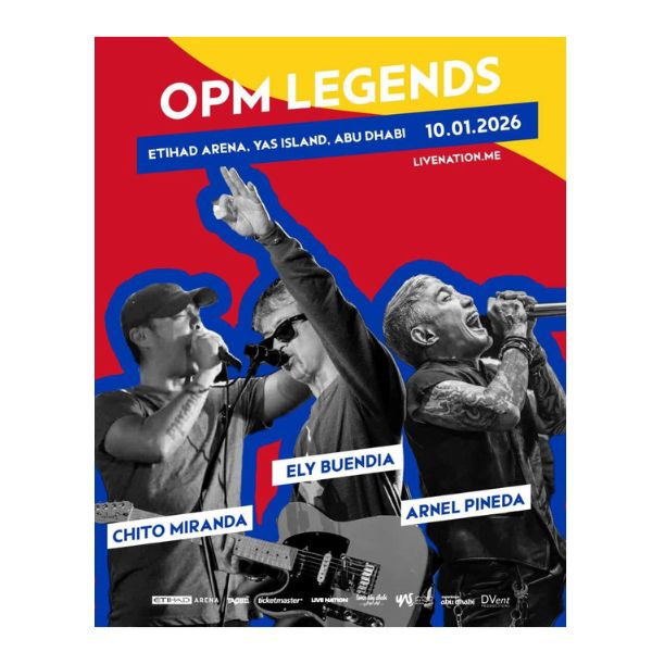 Ely Buendia, Chito Miranda, and Arnel Pineda to headline ‘OPM Legends’ concert in Abu Dhabi